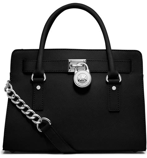 michael kors hamilton black saffiano leather satchel|michael kors saffiano wallet black.